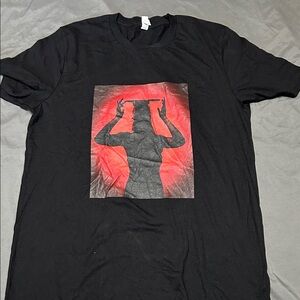 Bella Canvas Black Short Sleeve Tee with Red Silhouette Print